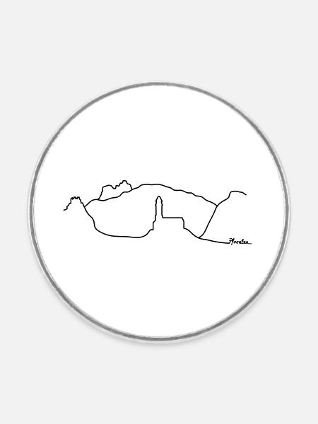 Skyline Pfronten - Runder Kühlschrankmagnet - Weiß