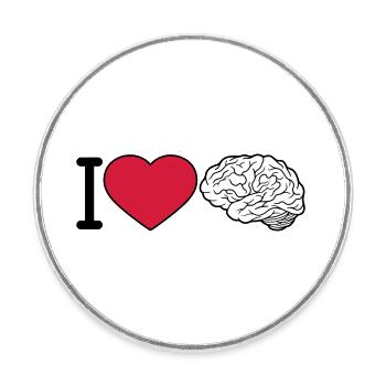 I love the brain - Round  fridge magnet - white - Front