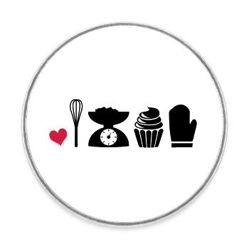 to bake - Round  fridge magnet - white - Front
