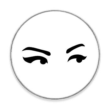 eyes - Round  fridge magnet - white - Front