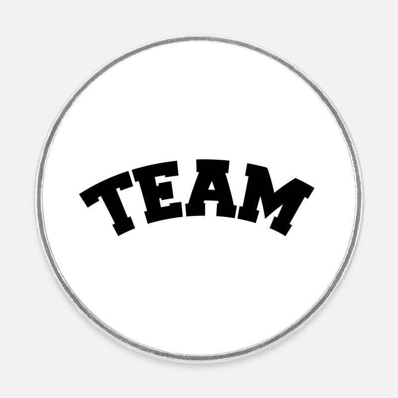 team - Round  fridge magnet - white