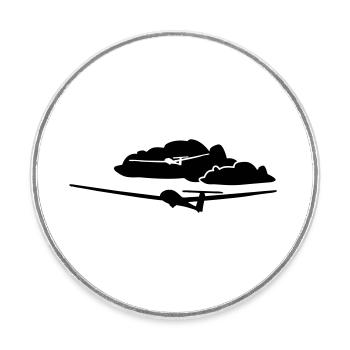 Glider Glider Glider Pilot Pilot - Round  fridge magnet - white - Front