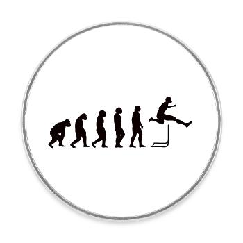 Hürdenläufer Hürdenlauf Evolution Leichtathletik - Runder Kühlschrankmagnet - Weiß - Vorne