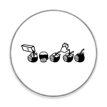 Boisson Yerba - Magnet rond - blanc - Devant