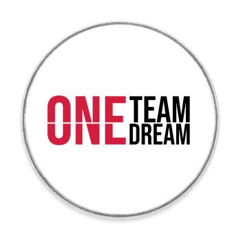 One Team Dream - Round  fridge magnet - white - Front