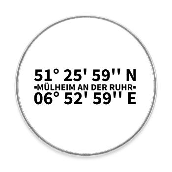 Mülheim an der Ruhr Koordinaten - Runder Kühlschrankmagnet - Weiß - Vorne