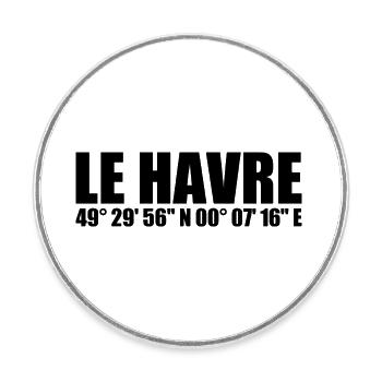 Le Havre Coordinates - Round  fridge magnet - white - Front