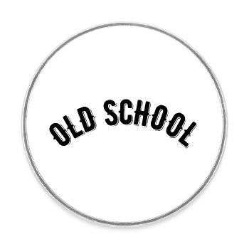 Old School - Round  fridge magnet - white - Front
