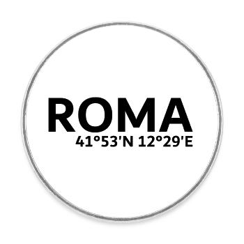 Roma coordinates - Round  fridge magnet - white - Front
