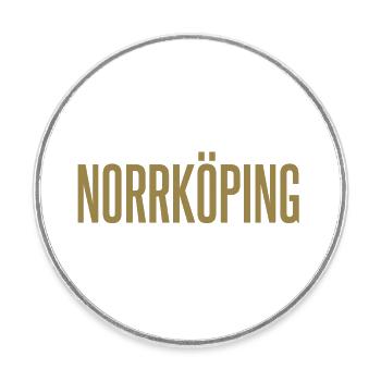 Norrköping - Runder Kühlschrankmagnet - Weiß - Vorne
