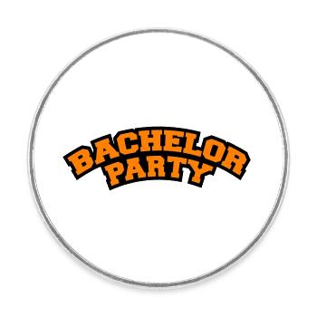 Bachelor Party - Round  fridge magnet - white - Front