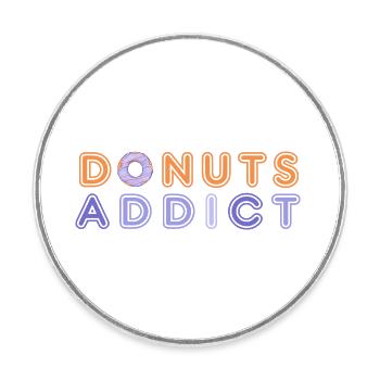 Donuts addict purple - Magnet rond - blanc - Devant
