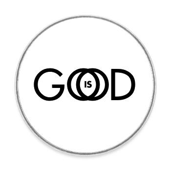 GOD IS GOOD - Round  fridge magnet - white - Front