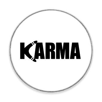 KARMA BOOMERANG - Round  fridge magnet - white - Front
