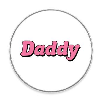 Graphique Papa - Magnet rond - blanc - Devant
