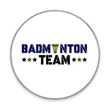 Équipe de badminton - Magnet rond - blanc - Devant