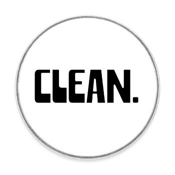 CLEAN - Runder Kühlschrankmagnet - Weiß - Vorne