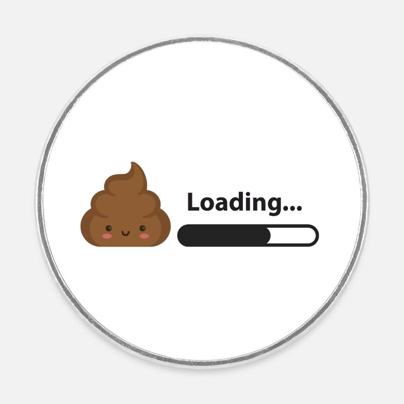 Poop loading - Runder Kühlschrankmagnet - Weiß