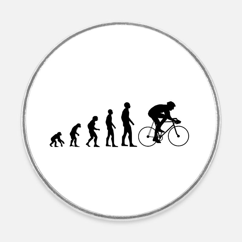 Evolution Rennrad - Runder Kühlschrankmagnet - Weiß