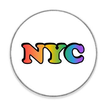 Schwules NYC - Runder Kühlschrankmagnet - Weiß - Vorne