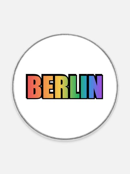 Schwules Berlin - Runder Kühlschrankmagnet - Weiß