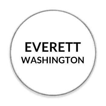 Everett Washington USA - Runder Kühlschrankmagnet - Weiß - Vorne