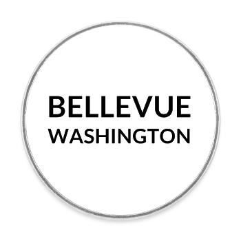 Bellevue Washington USA - Runder Kühlschrankmagnet - Weiß - Vorne