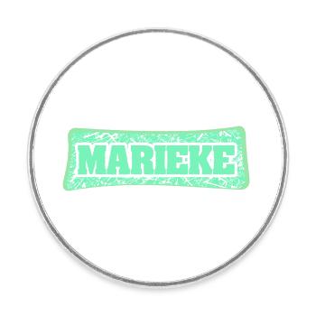 Nom de naissance : Marieke - Magnet rond - blanc - Devant