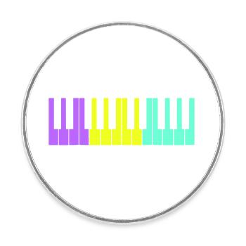 Klavier Piano Spielen Klassische Musik Instrument - Runder Kühlschrankmagnet - Weiß - Vorne
