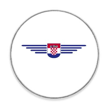 Ich liebe Kroatien, Eleganz Stil Design T-Shirt - Runder Kühlschrankmagnet - Weiß - Vorne