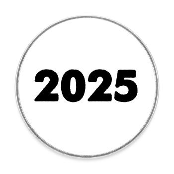 2025 - Runder Kühlschrankmagnet - Weiß - Vorne