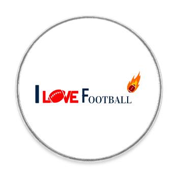 I Love Football Stylisches AmericanFootball Motiv - Runder Kühlschrankmagnet - Weiß - Vorne