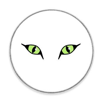 Les Yeux Eye 03 / Cat Cat - Magnet rond - blanc - Devant