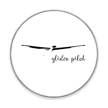 89 Glider Glider Glider Pilot - Round  fridge magnet - white - Front