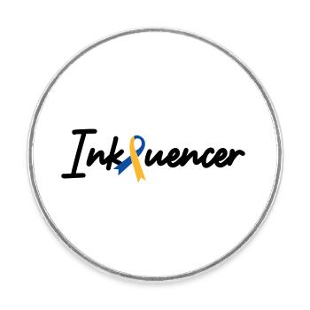 Inkluencer Inklusion Down Syndrom - Runder Kühlschrankmagnet - Weiß - Vorne