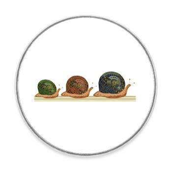 Snails - Round  fridge magnet - white - Front
