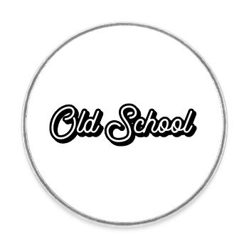 Ancienne école - Magnet rond - blanc - Devant