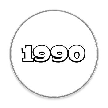 Année de naissance 1990 - Magnet rond - blanc - Devant