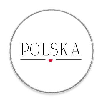 Polen - Runder Kühlschrankmagnet - Weiß - Vorne