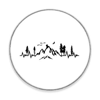 Hiking heartbeat, mountain pulse - Round  fridge magnet - white - Front