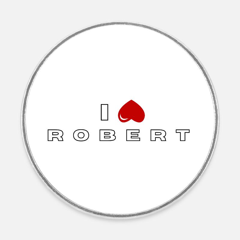 I hate Robert - Round fridge magnet - white