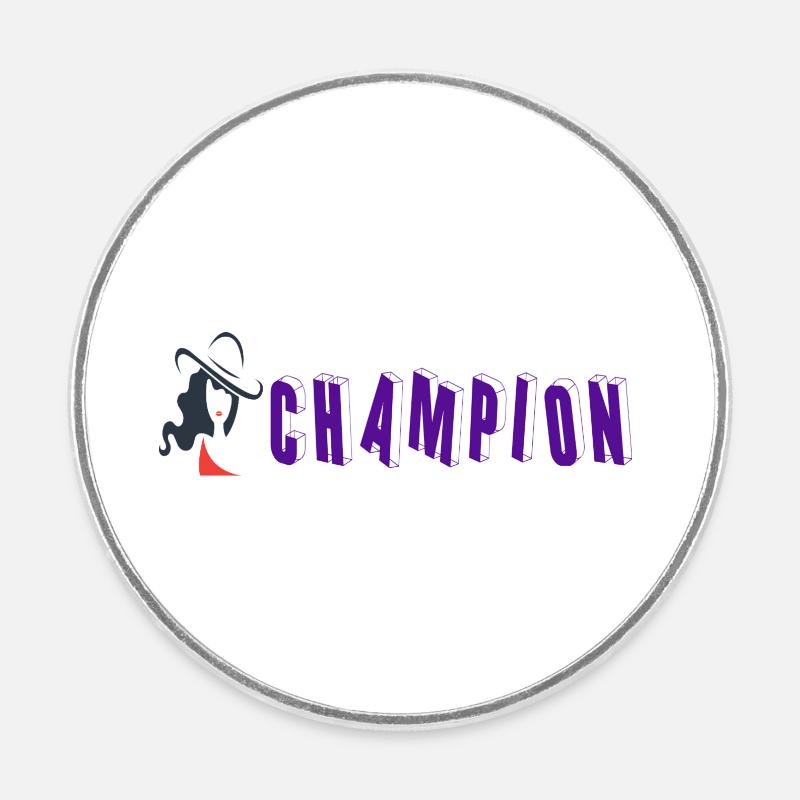 Champion - Round  fridge magnet - white