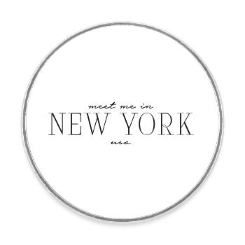 Meet me in New York - Runder Kühlschrankmagnet - Weiß - Vorne