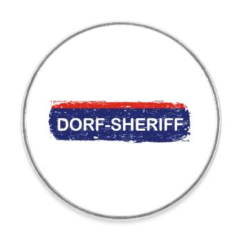 Dorf Sheriff Gendarmerie Polizei - Runder Kühlschrankmagnet - Weiß - Vorne
