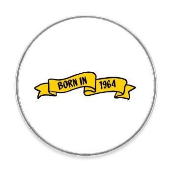 Born in 1964 - Runder Kühlschrankmagnet - Weiß - Vorne