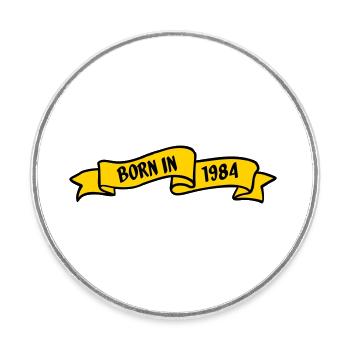 1984 - Round  fridge magnet - white - Front