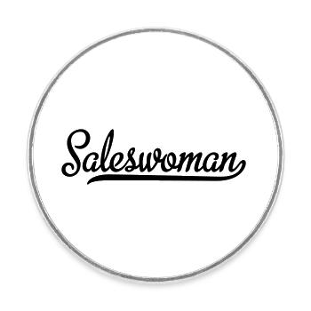 Saleswoman - Round  fridge magnet - white - Front