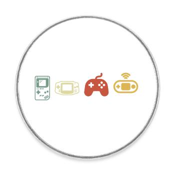 Vintage Retro Console - Round  fridge magnet - white - Front