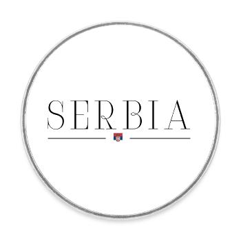 Serbie Pride T-shirt - Magnet rond - blanc - Devant