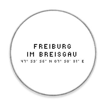 Freiburg im Breisgau coordinates - Round  fridge magnet - white - Front